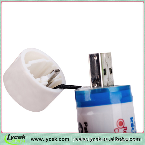 2 pcs USB Rechargeable Batteries 18650 3.7V usb battery with LED Lights